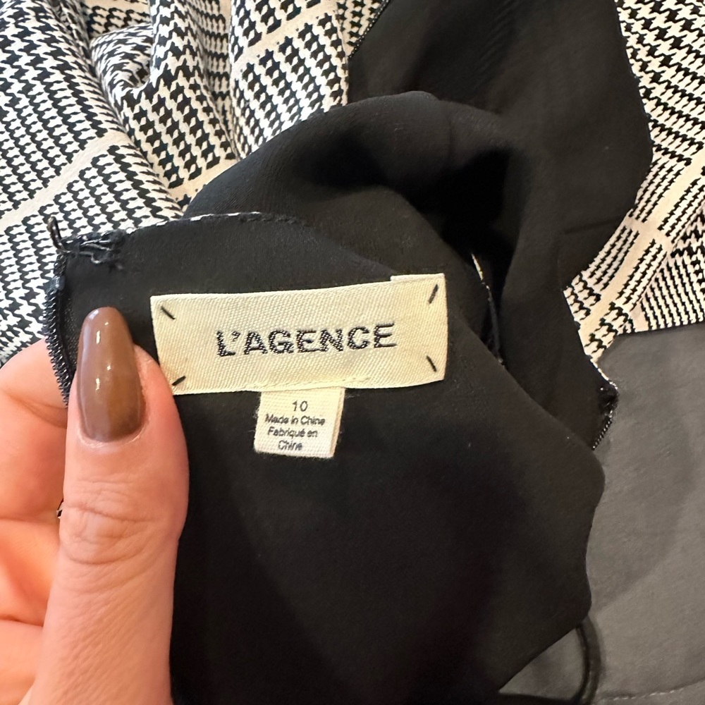 L’AGENCE EUC Julia Plaid Checkered Silk Jumpsuit - Picture 7 of 7